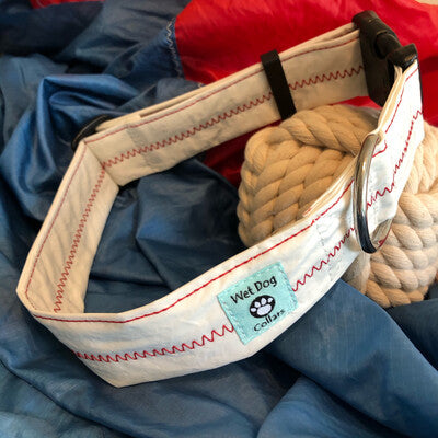 Sailcloth Wide Dog Collar