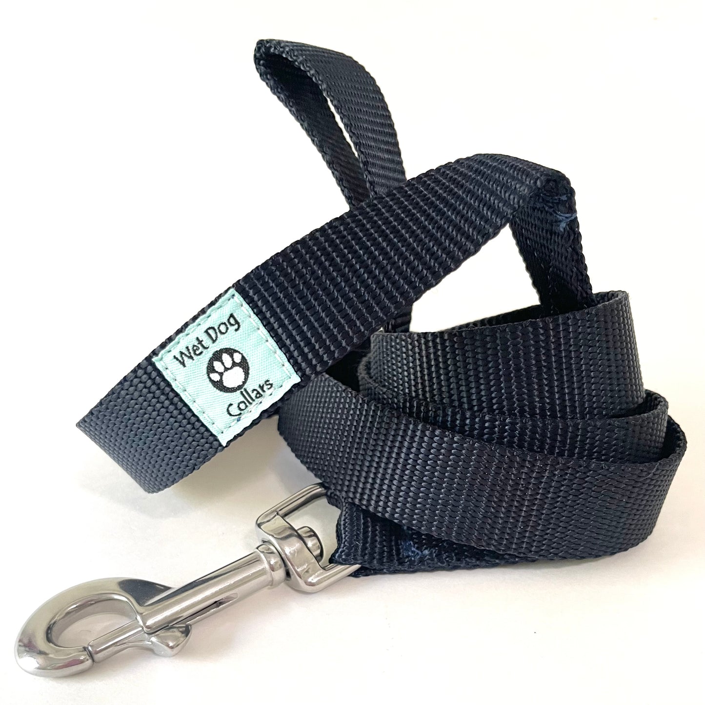 navy dog leash with rust proof stainless clip