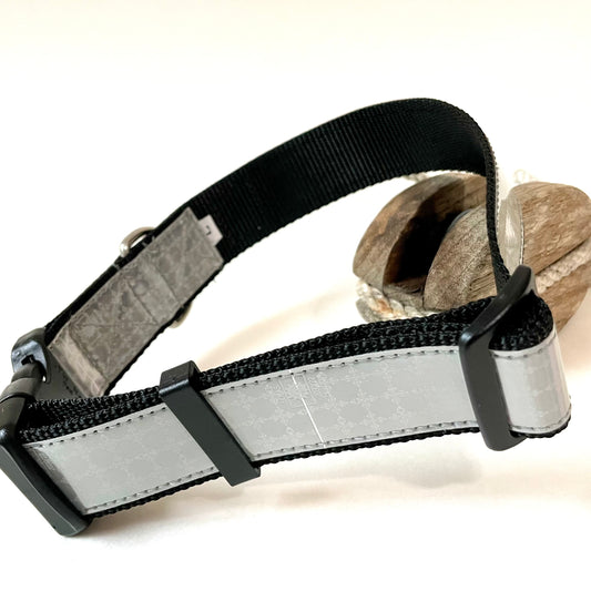 reflective large dog collar with rust proof stainless
